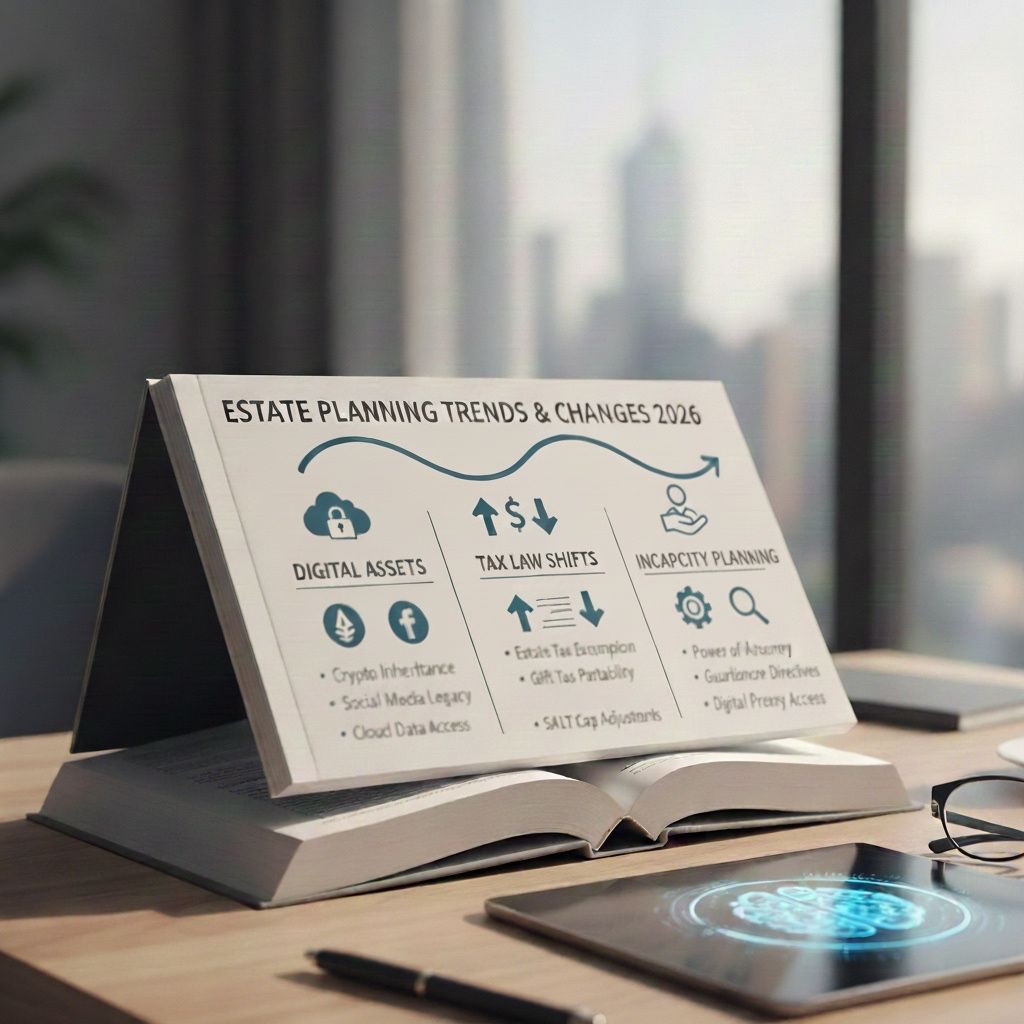 One page chart outlining estate planning trends and changes for 2026