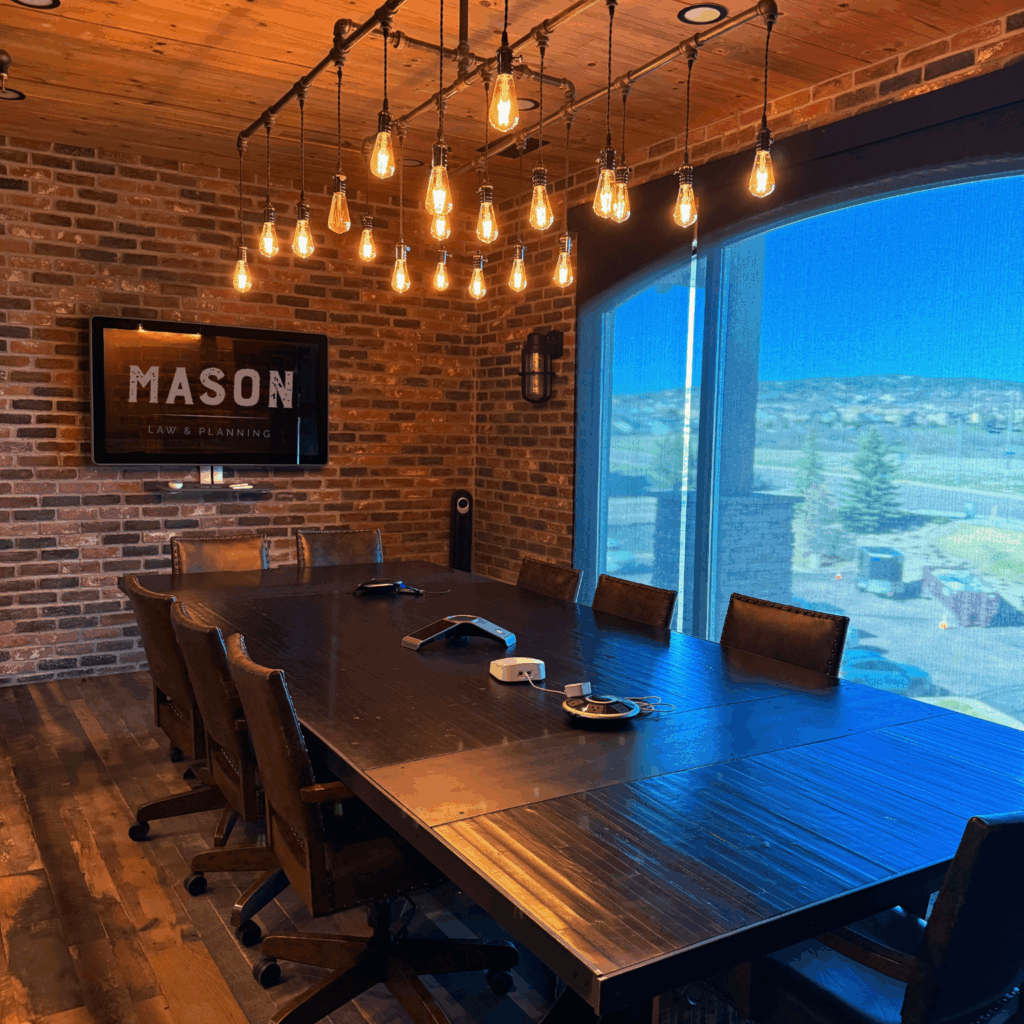Client conference room at Mason Law and Plannings Monument, Colorado office.