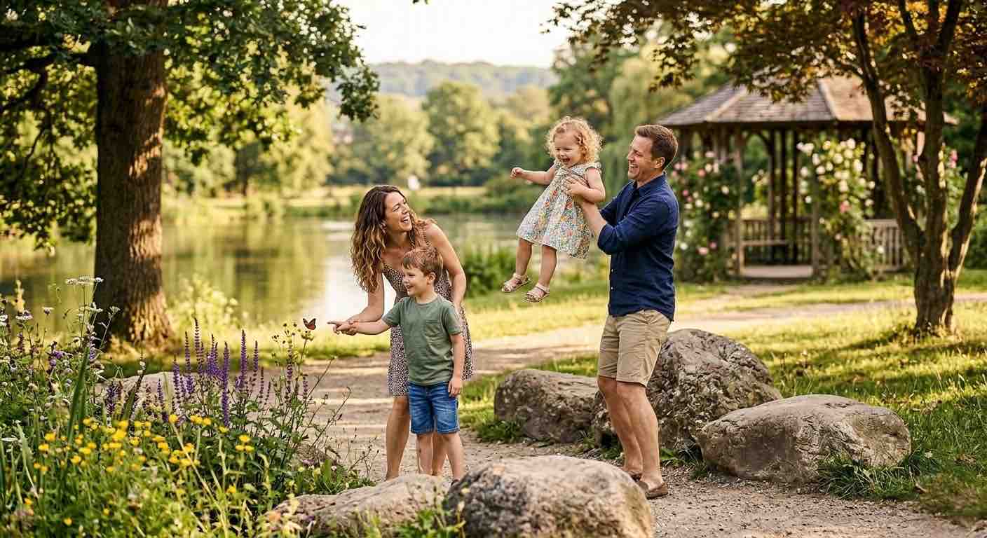 Family spending time together outdoors representing planning for childrens future