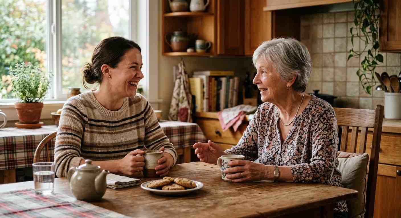 Adult child and parent discussing naming beneficiaries as part of an estate planning