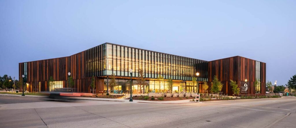 An exterior image of the Philip & Jerry Miller library in Castle Rock, Douglas County, Colorado